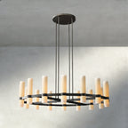 Ravay Round Milk Glass Chandelier 36", 48", 60" - fovolighting