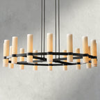 Ravay Round Milk Glass Chandelier 36", 48", 60" - fovolighting