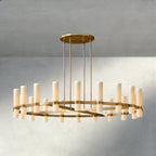 Ravay Round Milk Glass Chandelier 36", 48", 60" - fovolighting