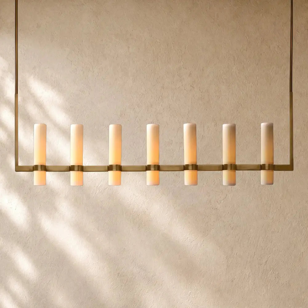 Ravella Linear Milk Glass Chandelier