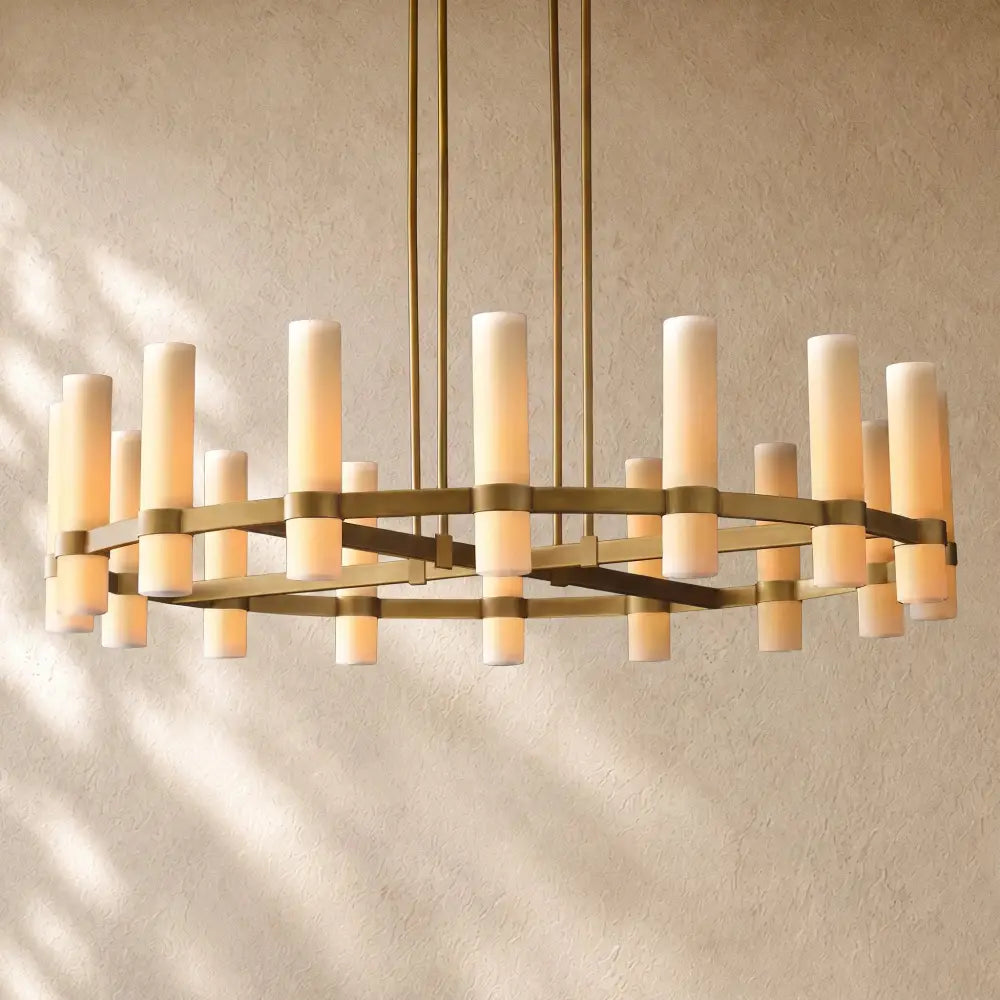Ravella Round Milk Glass Chandelier