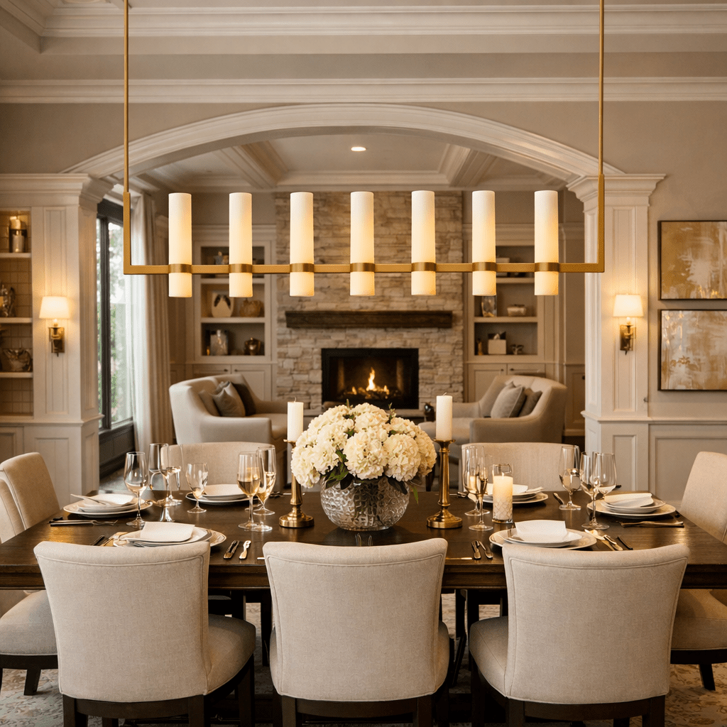 Ravellet Linear Milk Glass Chandelier - fovolighting