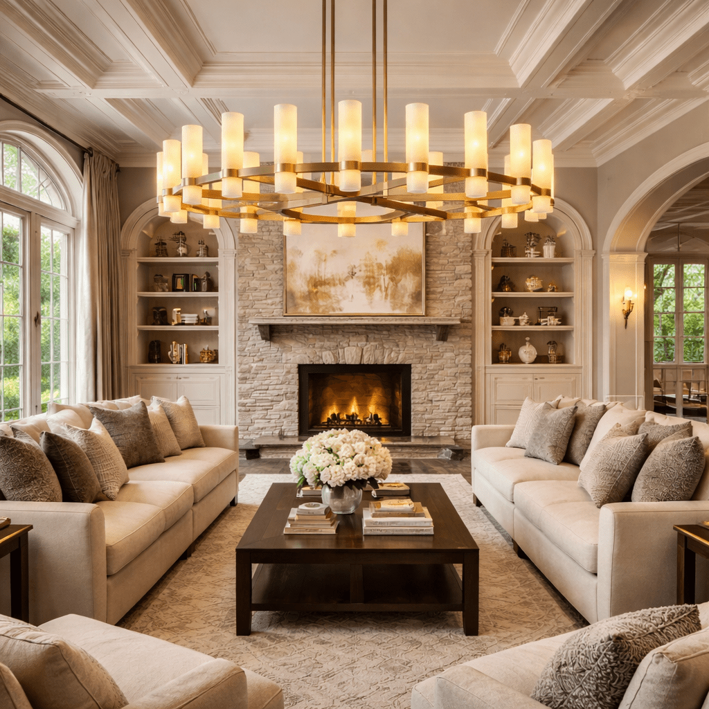 Ravellet Round Milk Glass Chandelier - fovolighting