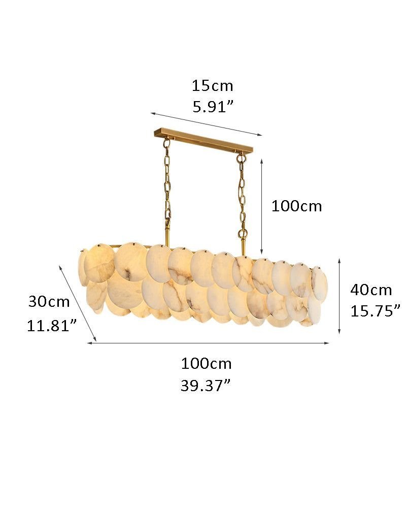 Rectangular Alabaster Chandelier Dia 100/120 - fovolighting