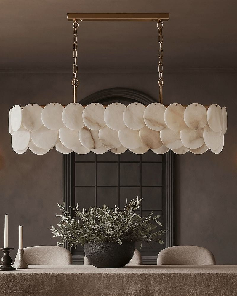 Rectangular Alabaster Chandelier Dia 100/120 - fovolighting