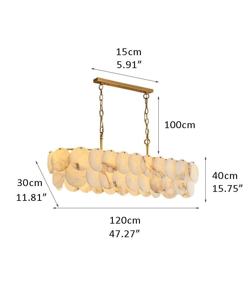 Rectangular Alabaster Chandelier Dia 100/120 - fovolighting