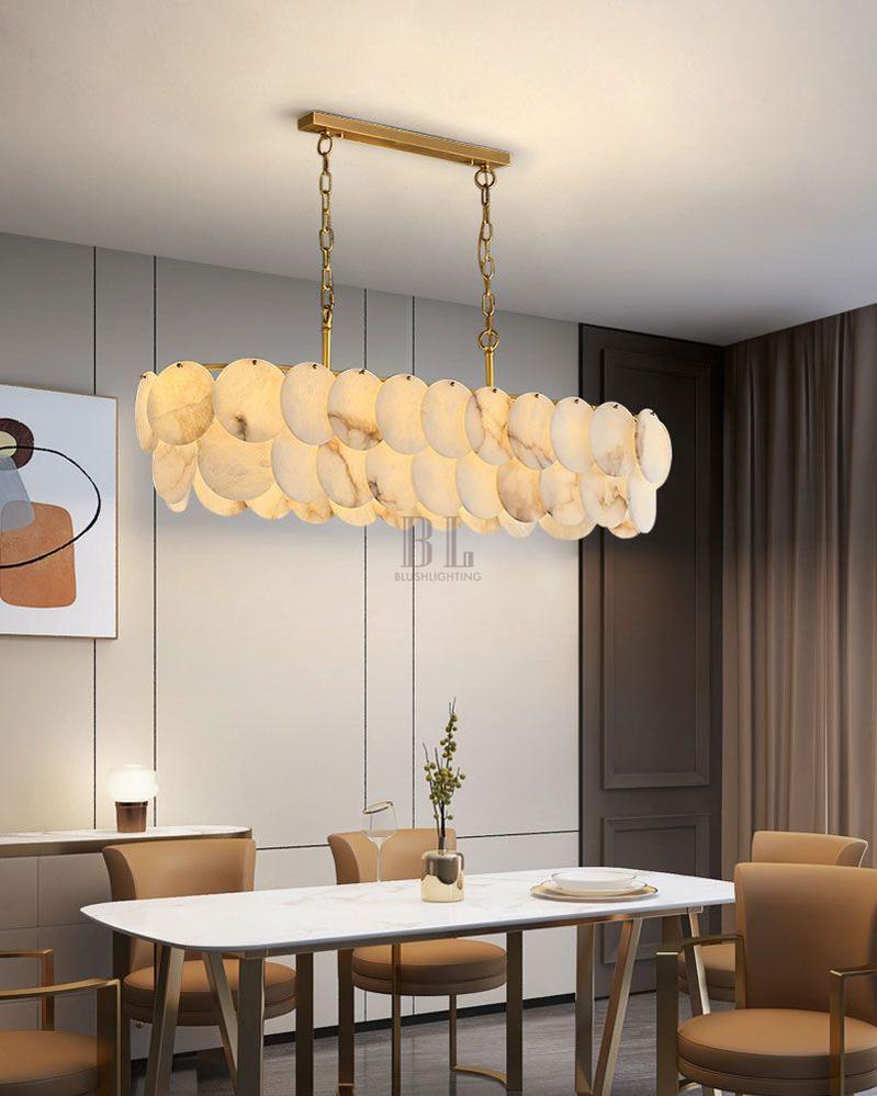 Rectangular Alabaster Chandelier Dia 100/120 - fovolighting