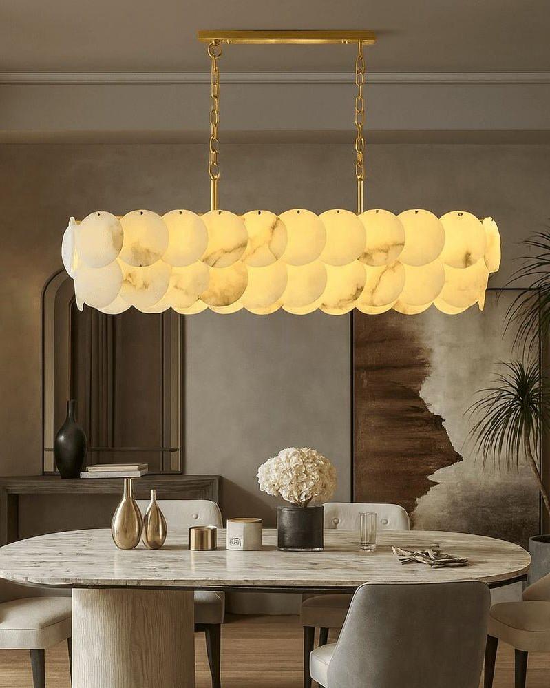 Rectangular Alabaster Chandelier Dia 100/120 - fovolighting