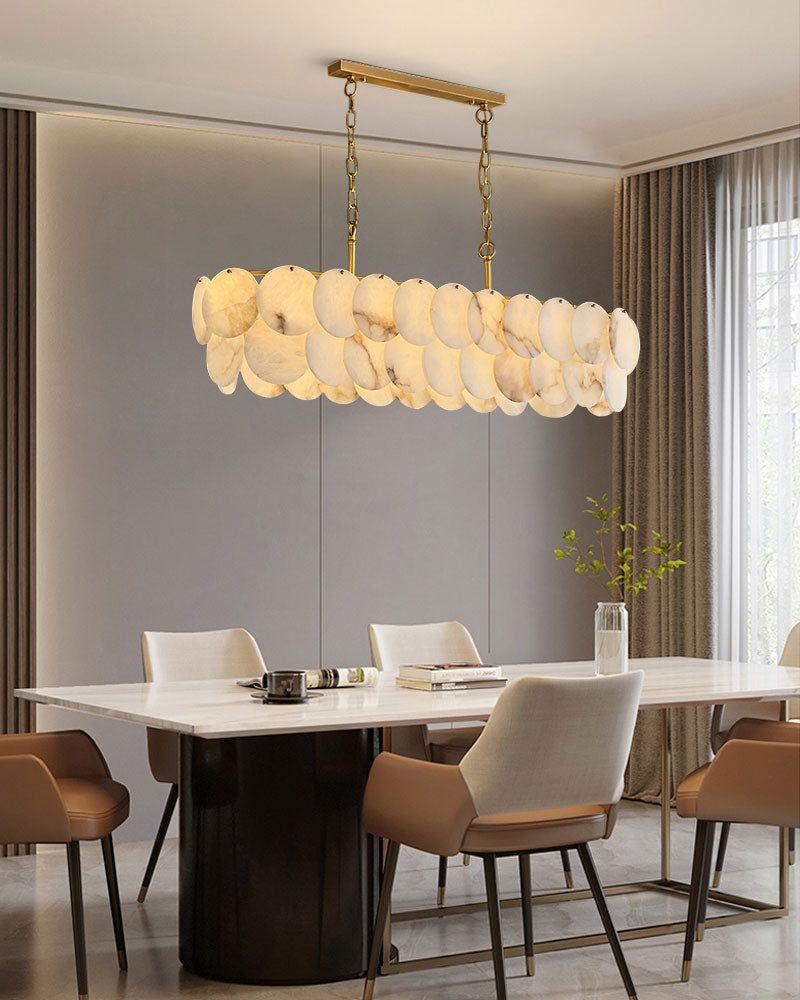 Rectangular Alabaster Chandelier Dia 100/120 - fovolighting