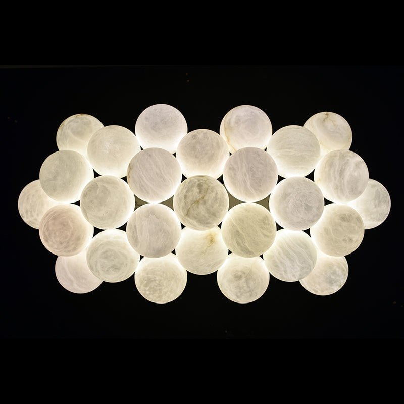 Rectangular Chandelier Alabaster Ball Chandelier - fovolighting