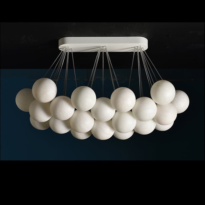 Rectangular Chandelier Alabaster Ball Chandelier - fovolighting