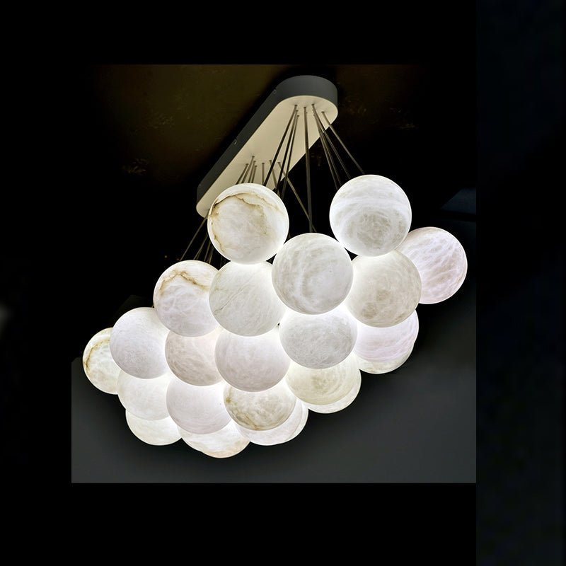 Rectangular Chandelier Alabaster Ball Chandelier - fovolighting