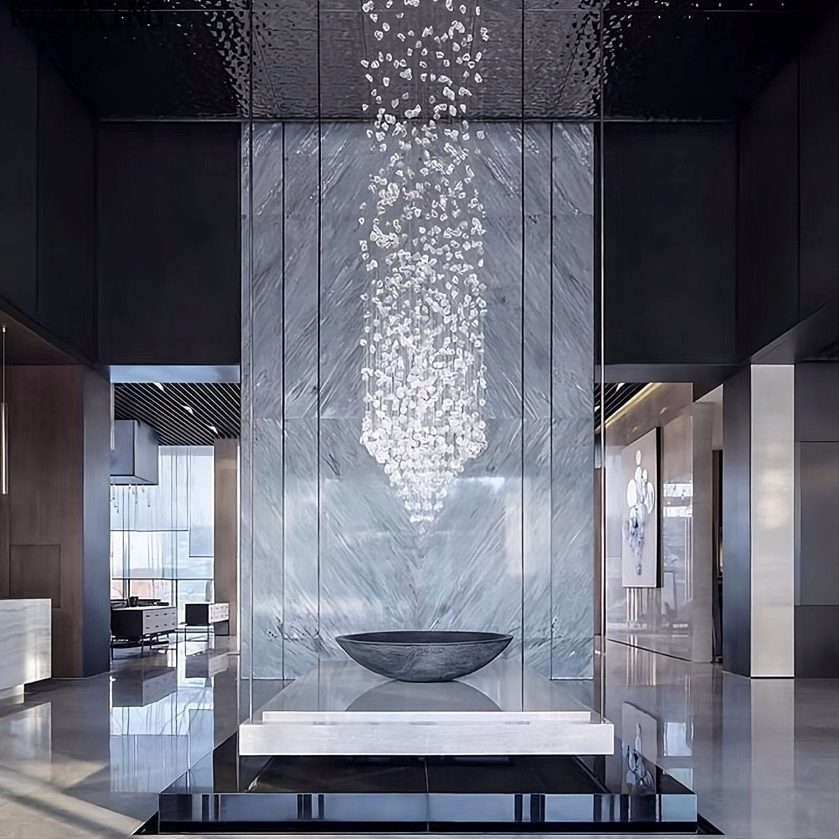 Riston Multi Crystal Pendant Chandelier - fovolighting