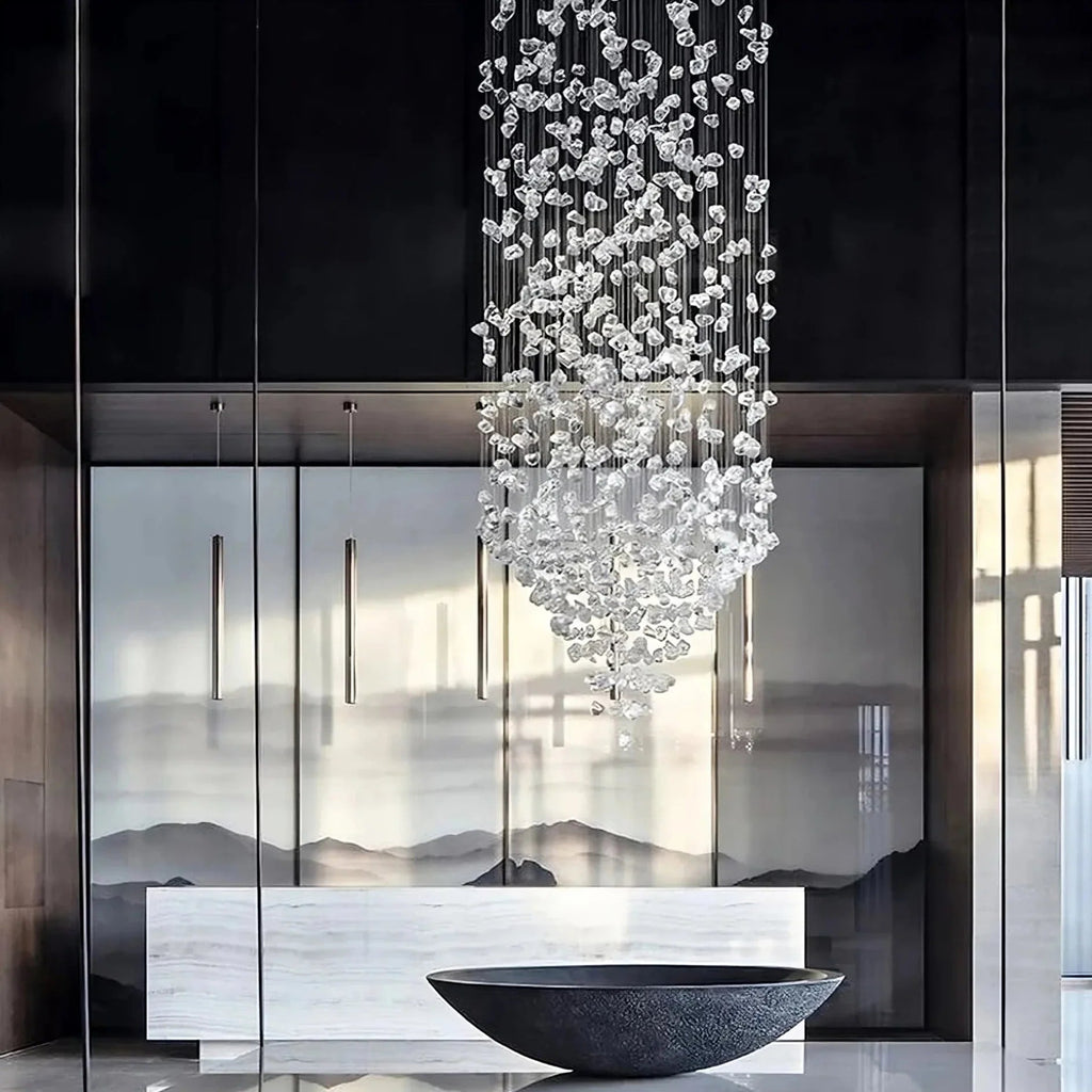 Riston Multi Crystal Pendant Chandelier - fovolighting