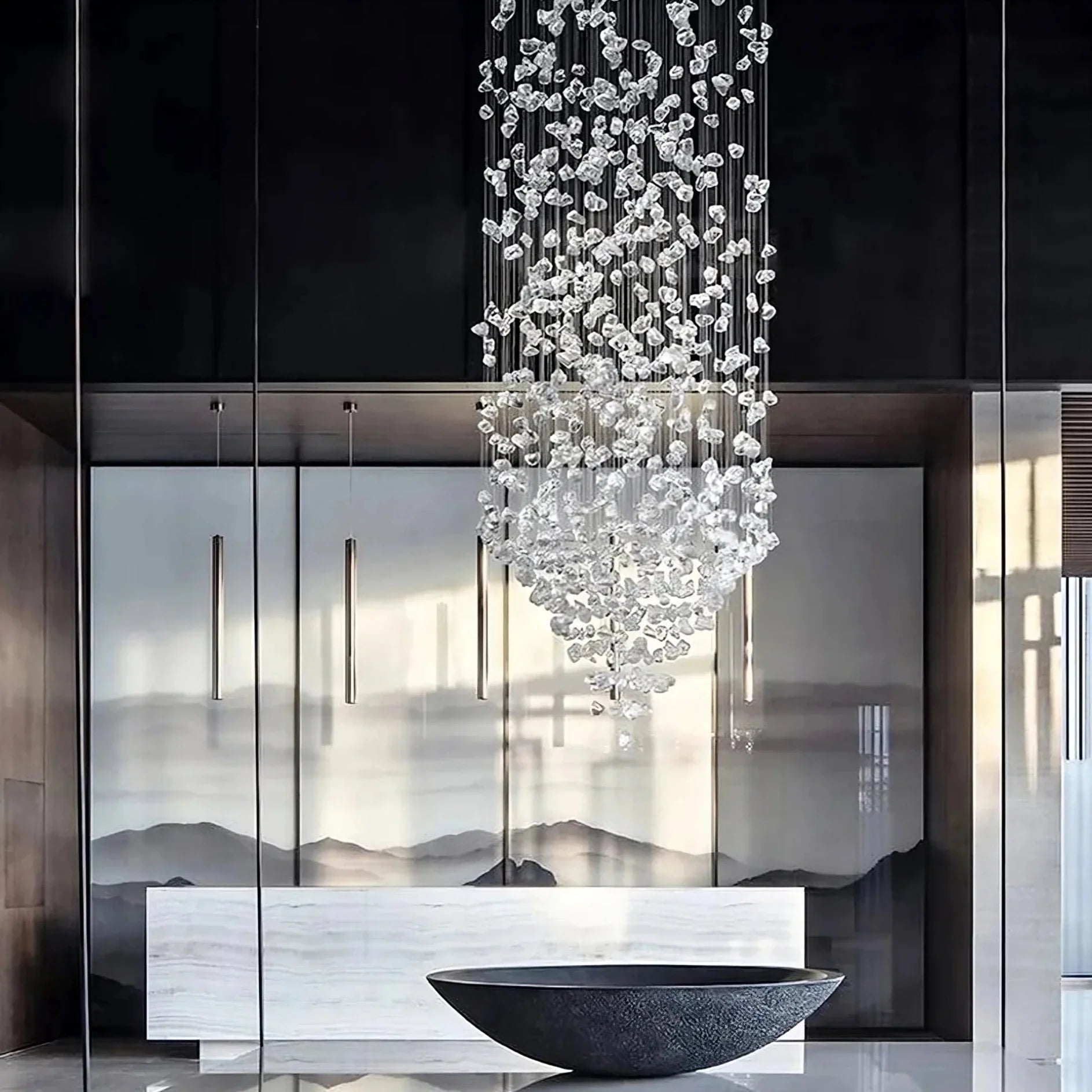 Riston Multi Crystal Pendant Chandelier - fovolighting