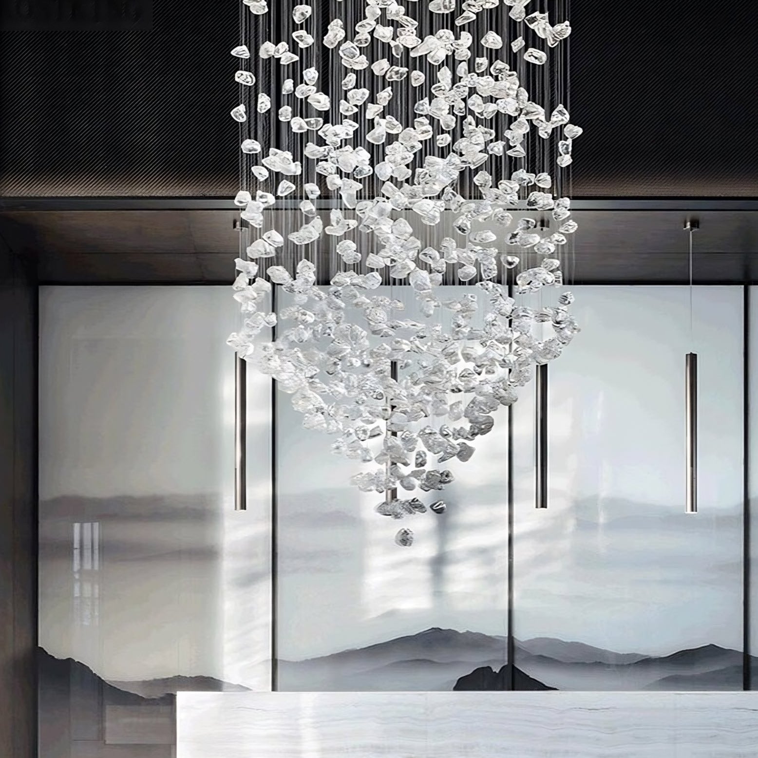 Riston Multi Crystal Pendant Chandelier - fovolighting