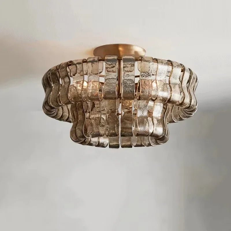 Riviera 20" Smoke Glass Flush Mount Chandelier - fovolighting