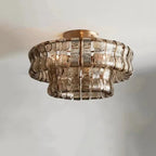 Riviera 20" Smoke Glass Flush Mount Chandelier - fovolighting