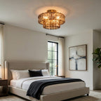 Riviera 20" Smoke Glass Flush Mount Chandelier - fovolighting