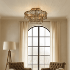 Riviera 20" Smoke Glass Flush Mount Chandelier - fovolighting