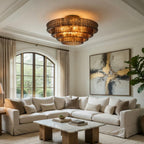 Riviera 35" Smoke Glass Flush Mount handelier - fovolighting