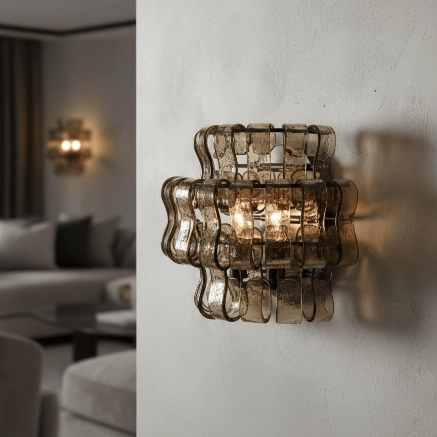 Riviera Smoke Glass Sconce - fovolighting