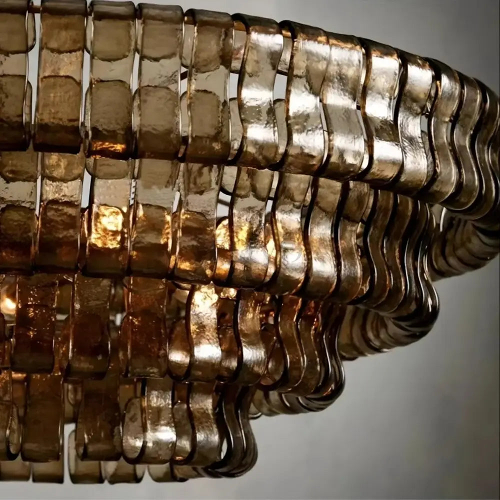 Riviera Smoked Glass Modern Chandelier - fovolighting