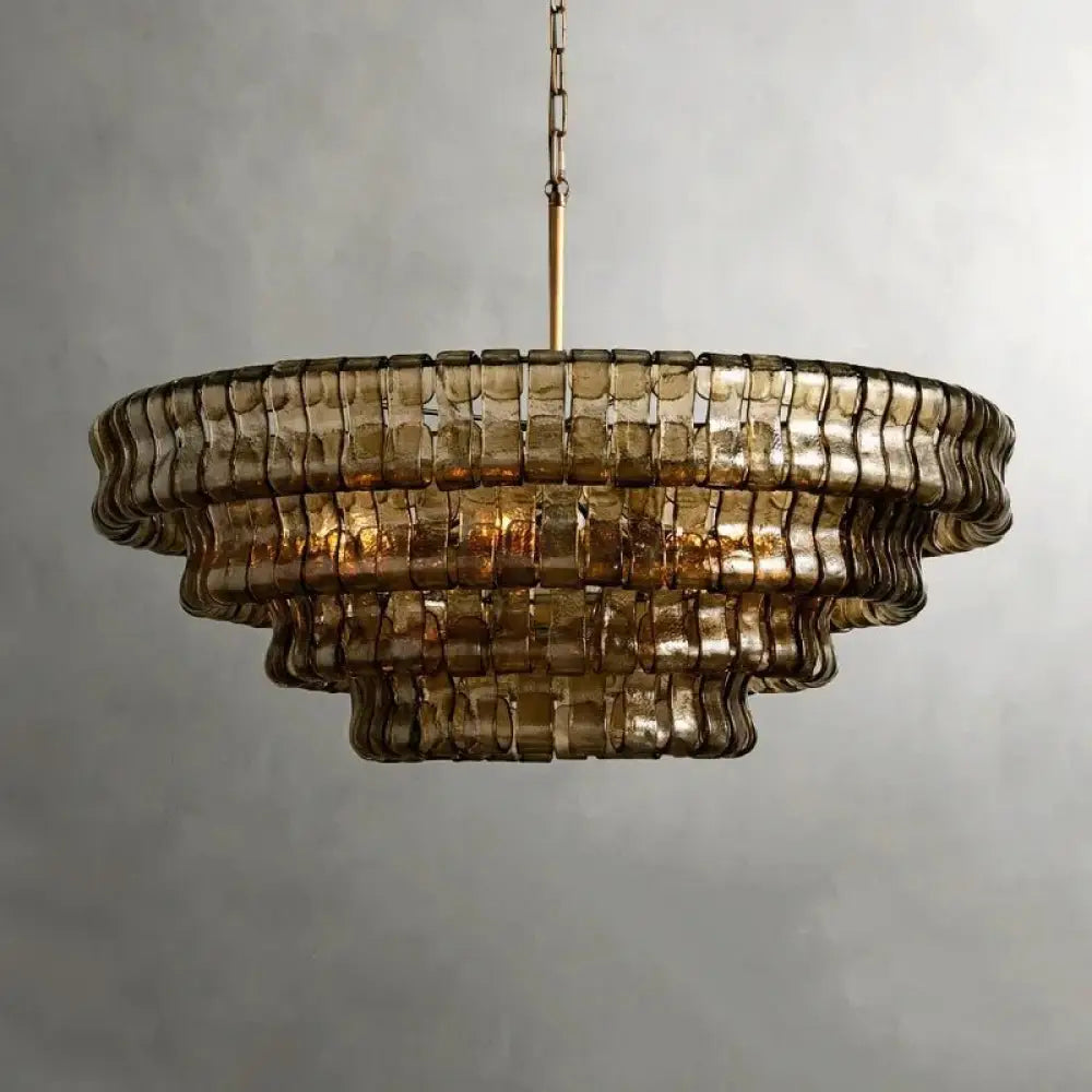 Riviera Smoked Glass Modern Chandelier - fovolighting