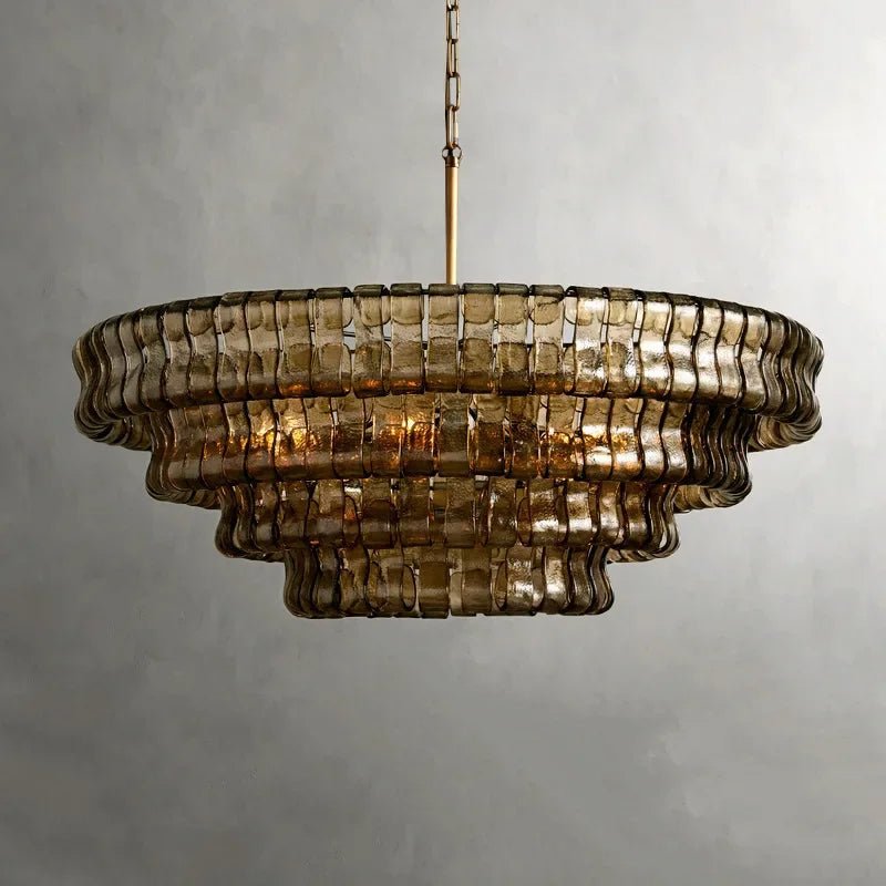 Riviera Smoked Glass Modern Chandelier - fovolighting