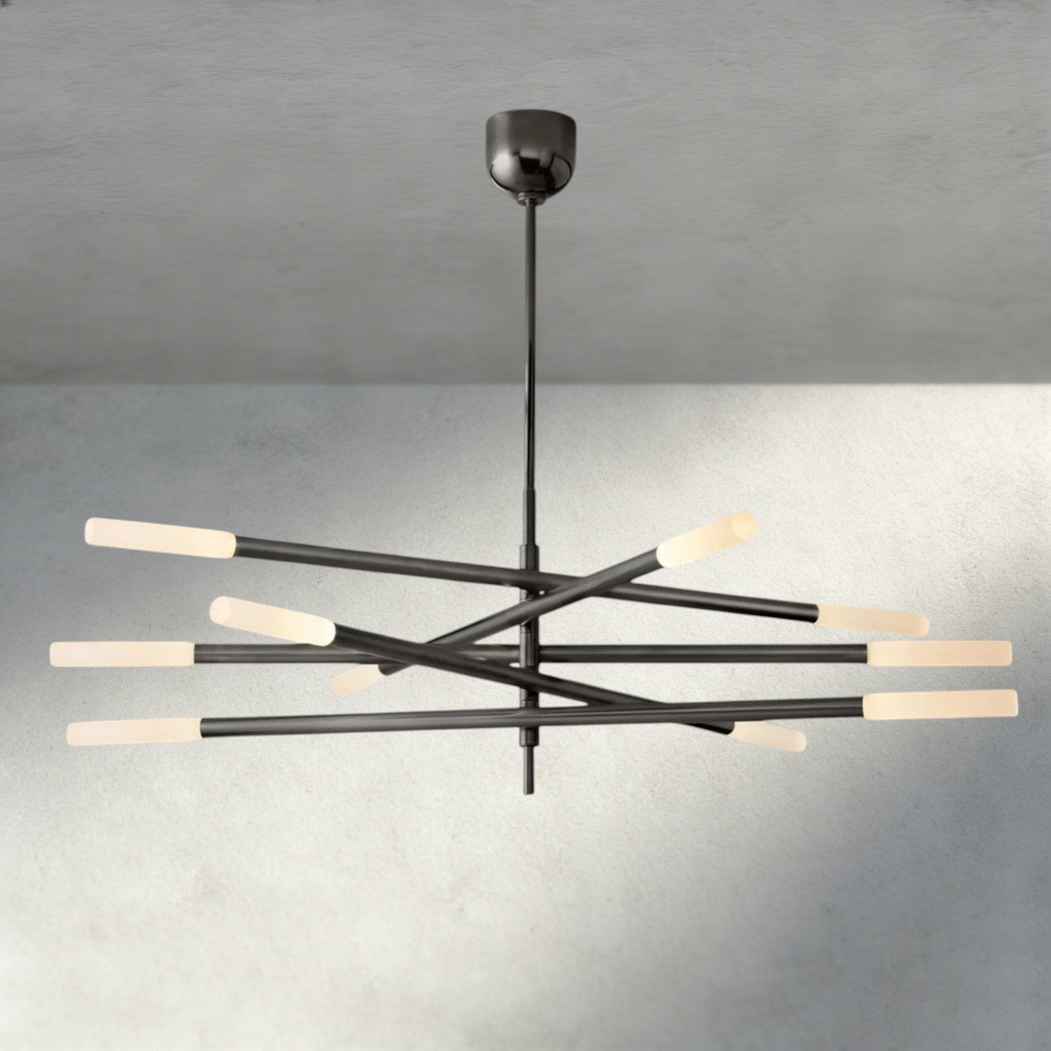 Roasi 10 - Light Mobile Etched Rod Chandelier - fovolighting