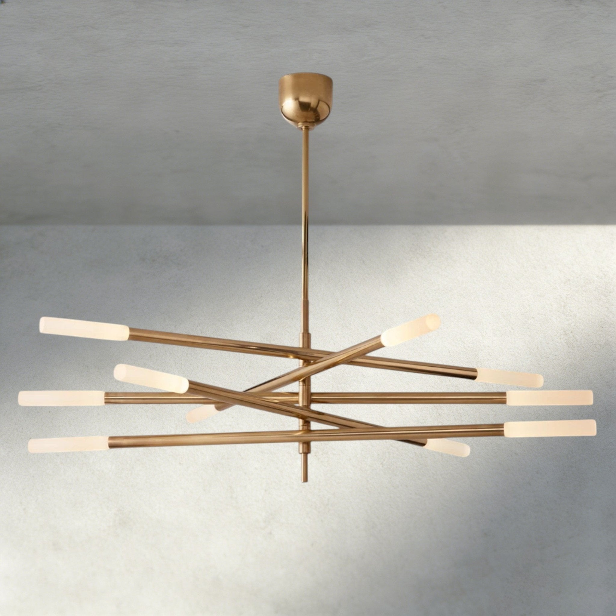 Roasi 10 - Light Mobile Etched Rod Chandelier - fovolighting
