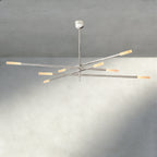 Roasi 8 - Light Mobile Etched Rod Chandelier 65", 80" - fovolighting