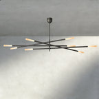 Roasi 8 - Light Mobile Etched Rod Chandelier 65", 80" - fovolighting