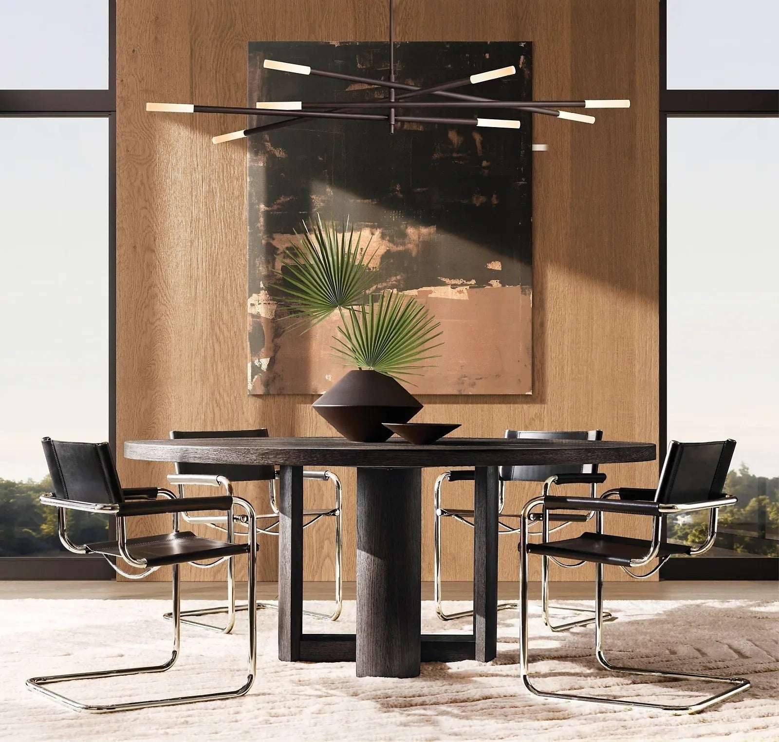 Roasi 8 - Light Mobile Etched Rod Chandelier 65", 80" - fovolighting