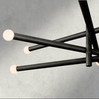 Roasi 8 - Light Mobile Etched Rod Chandelier 65", 80" - fovolighting