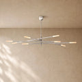 ROASI Mobile Etched Rod Chandelier - 65’’ / Polished Nickel