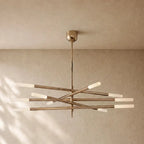 ROASI Mobile Etched Rod Chandelier - 80’’ / Vintage Brass