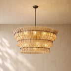 Romanion Glass Round Chandelier - Antiqued Brass / 48’’ / Smoke