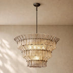 Romanion Glass Round Chandelier - Bronze / 36’’ / Clear