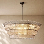 Romanion Glass Round Chandelier - Bronze / 60’’ / Clear
