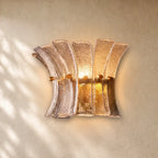 Romanion Glass Sconce 13” - Antiqued Brass / Clear