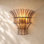 Romanion Glass Sconce 15” - Antiqued Brass / Clear