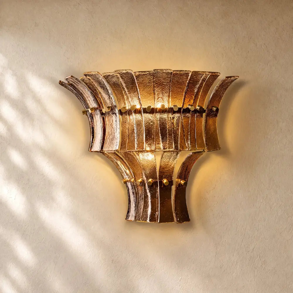 Romanion Glass Sconce 15” - Bronze / Smoke