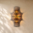 Romanion Glass Sconce 23” - Antiqued Brass / Smoke