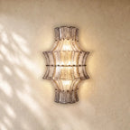 Romanion Glass Sconce 23” - Bronze / Clear