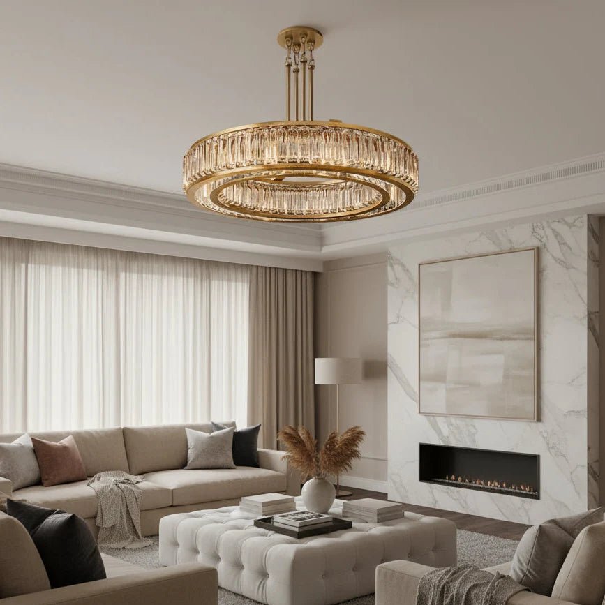 Romano Crystal & Brass Chandelier - fovolighting