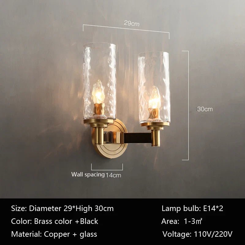Romea Glass & Copper Wall Sconce - fovolighting