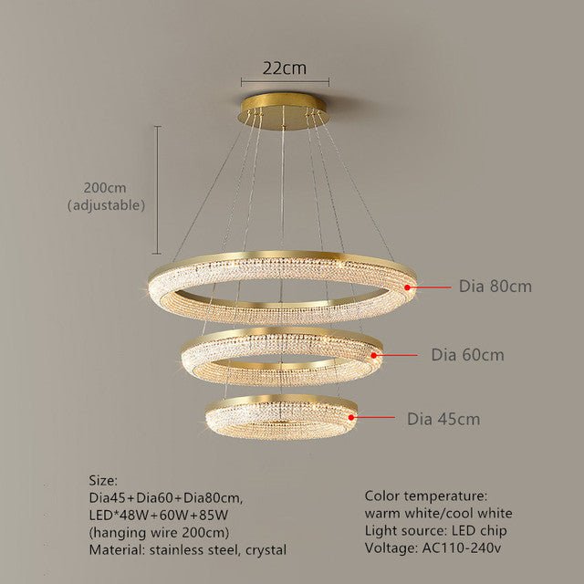 Ross Modern Crystal Chandelier - fovolighting