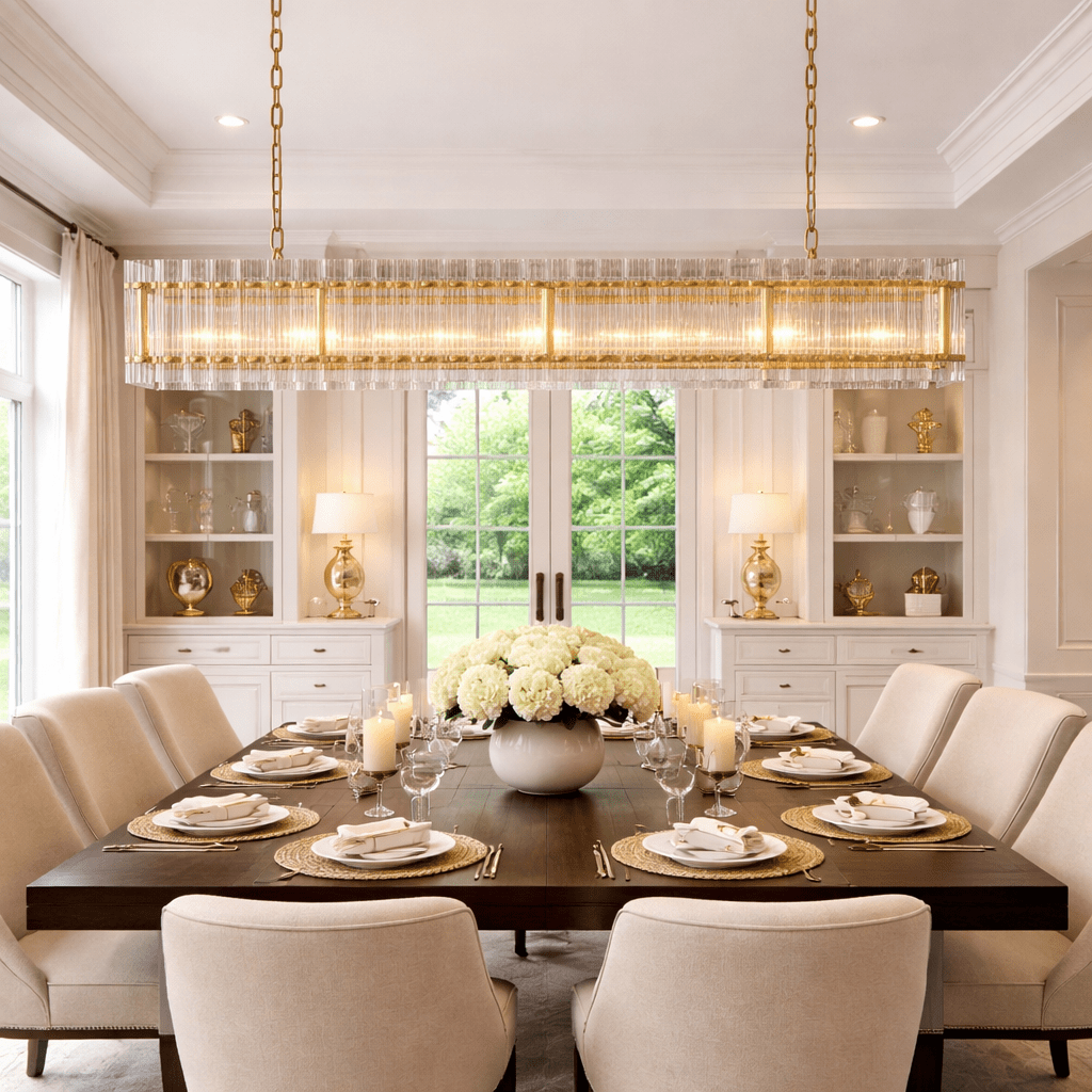 San Marca Glass Rectangular Chandelier - fovolighting