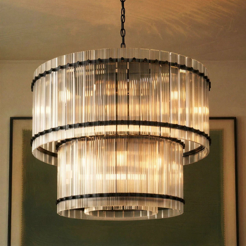 San Marca Glass Two - Tier Round Chandelier - fovolighting